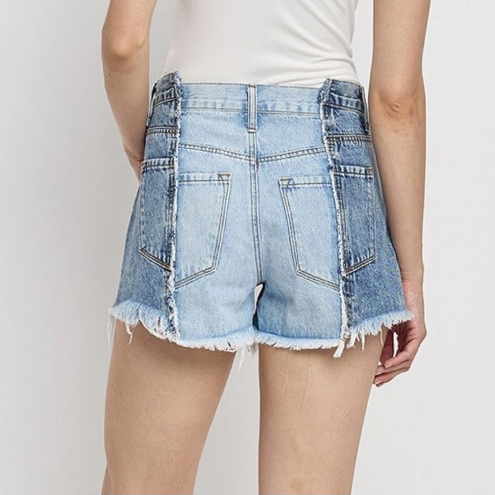 Flying Monkey Two Tone Patch High Rise Denim Shor… - image 2